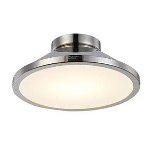 Artcraft Lighting Lucida 12-in dia Modern Integrated LED Flush-Mount Light - Nickel