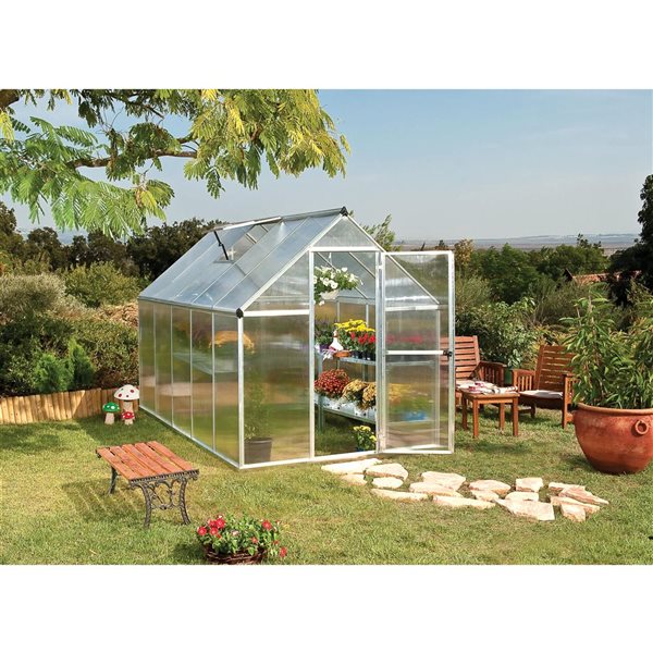Canopia by Palram Mythos 10 L x 6 W x 7-ft H Silver Greenhouse Kit