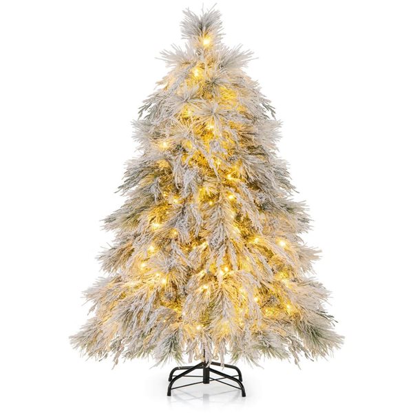 Costway 4.5-ft Prelit Artificial Christmas Tree w/ 279 PVC Pine Needles