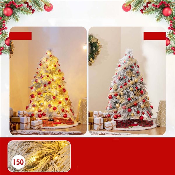 Costway 4.5-ft Prelit Artificial Christmas Tree w/ 279 PVC Pine Needles