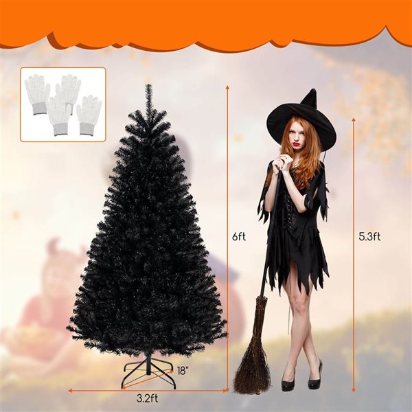 Costway 6-ft Halloween Tree w/ 758 Branch Tips and 6 Lighting Modes
