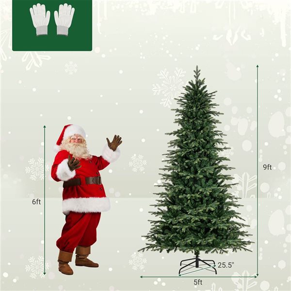 Costway 9-ft Artificial Christmas Tree w/ 1770 Branch Tips and 560 LED Lights + Timer and Remote