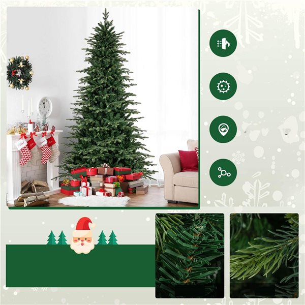 Costway 9-ft Artificial Christmas Tree w/ 1770 Branch Tips and 560 LED Lights + Timer and Remote