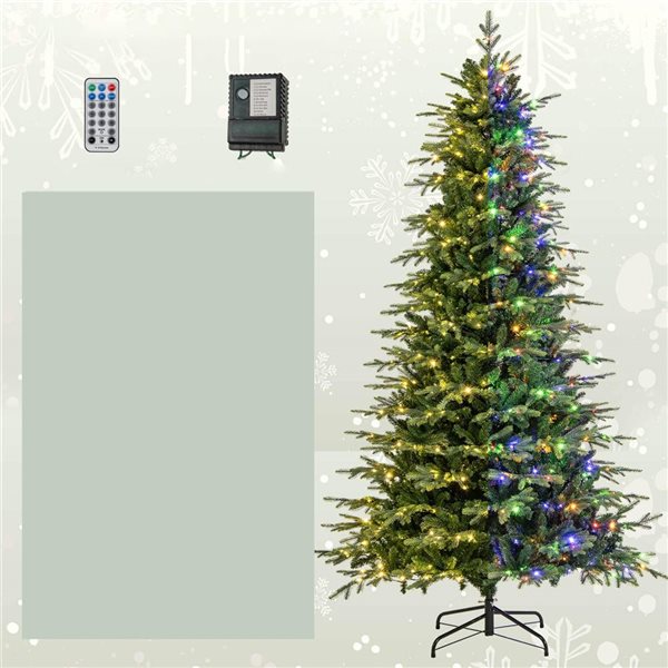 Costway 9-ft Artificial Christmas Tree w/ 1770 Branch Tips and 560 LED Lights + Timer and Remote