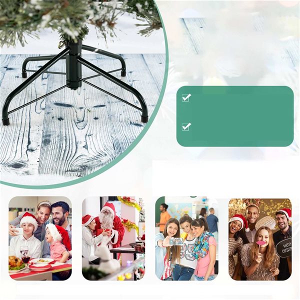 Costway 6-ft Artificial Christmas Tree w/ 360° Quick Power Connector and 598 Pine Needles