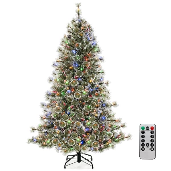 Costway 6-ft Artificial Christmas Tree w/ 360° Quick Power Connector and 598 Pine Needles