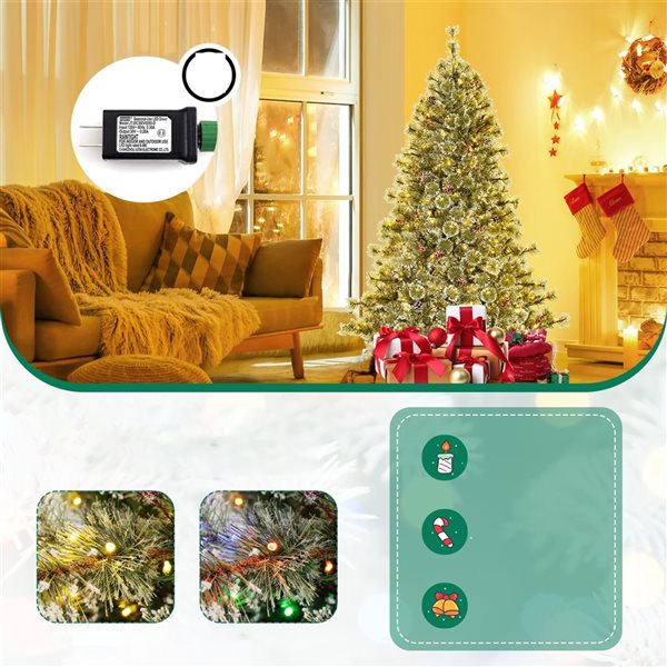 Costway 6-ft Artificial Christmas Tree w/ 360° Quick Power Connector and 598 Pine Needles