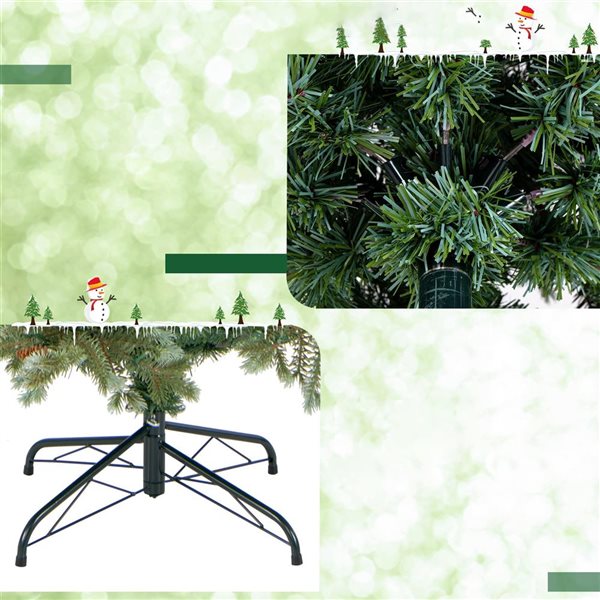 Costway 6-ft Artificial Christmas Tree w/ 590 Branch Tips and 240 Warm White LED Lights