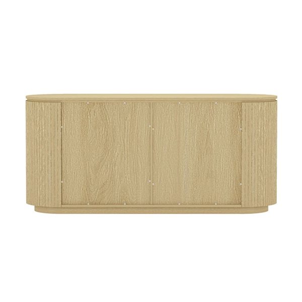 Manhattan Comfort Olivia 60-in W Natural Oak Modern Composite Sideboard w/ 4 Adjustable Shelves