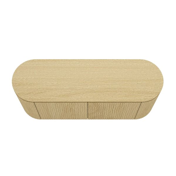 Manhattan Comfort Olivia 60-in W Natural Oak Modern Composite Sideboard w/ 4 Adjustable Shelves