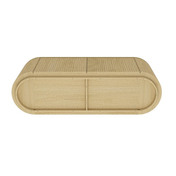 Manhattan Comfort Olivia 60-in W Natural Oak Modern Composite Sideboard w/ 4 Adjustable Shelves