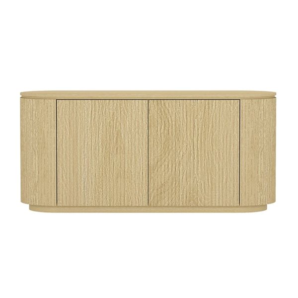 Manhattan Comfort Olivia 60-in W Natural Oak Modern Composite Sideboard w/ 4 Adjustable Shelves