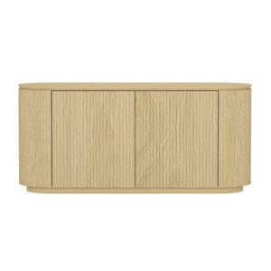 Manhattan Comfort Olivia 60-in W Natural Oak Modern Composite Sideboard w/ 4 Adjustable Shelves