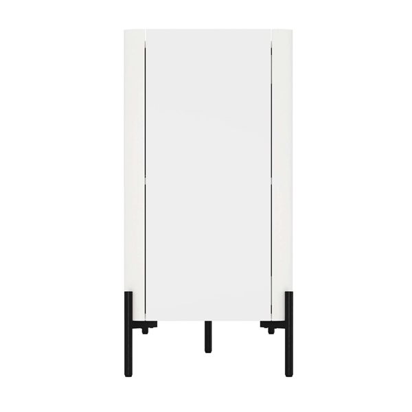 Manhattan Comfort Abbey 67-in W White Modern Composite Sideboard w/ Adjustable Shelves and Metal Legs