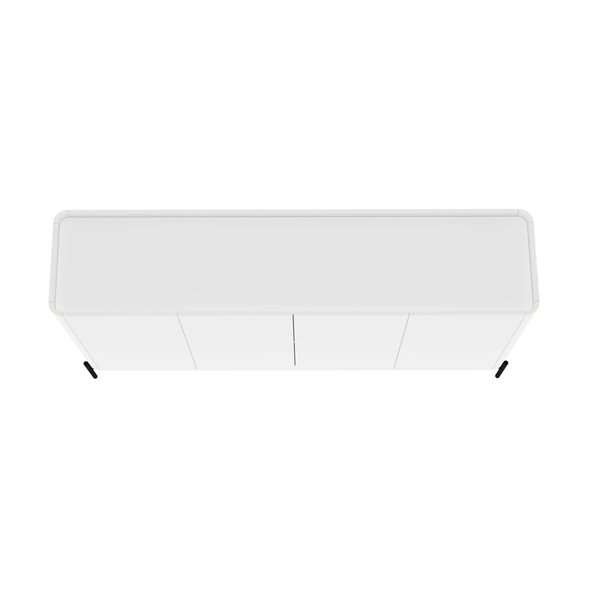 Manhattan Comfort Abbey 67-in W White Modern Composite Sideboard w/ Adjustable Shelves and Metal Legs