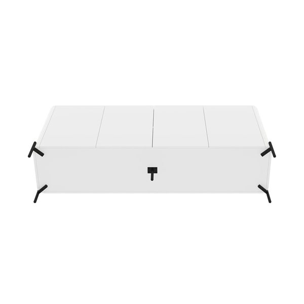 Manhattan Comfort Abbey 67-in W White Modern Composite Sideboard w/ Adjustable Shelves and Metal Legs