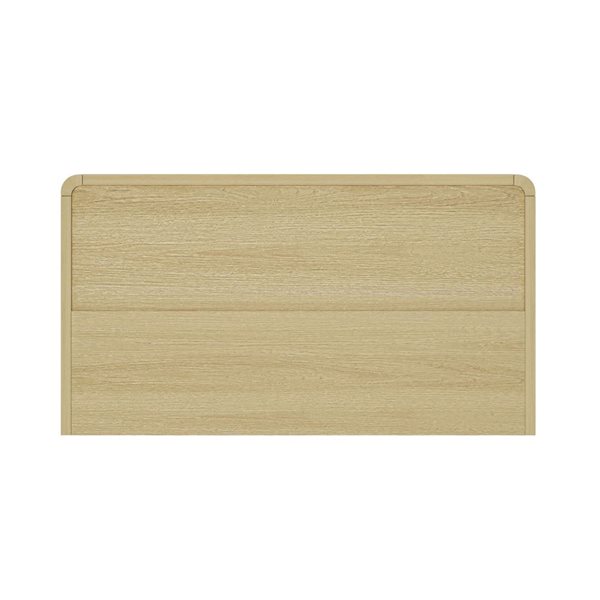 Manhattan Comfort Grace 60-in W 6-Drawer Natural Oak Composite Modern Double Dresser w/ Black Handles