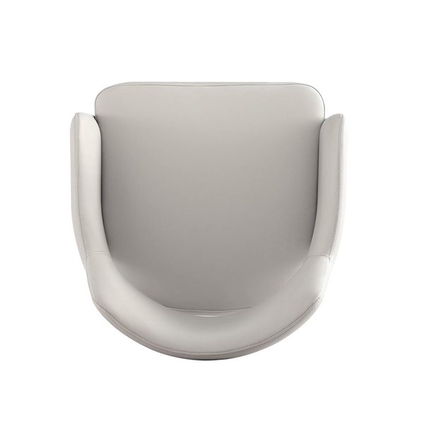 Manhattan Comfort Tremont Stone Leatherette Upholstered Dining Arm Chair w/ Black Legs