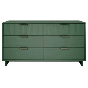 Commode double moderne 55,07 po l. Granville par Manhattant avec 6 tiroirs à extension complète, vert sauge