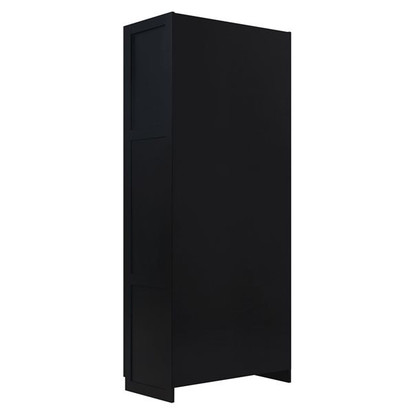Set of 2 Manhattan Comfort Cornelia Modern Storage Closet w/ 4 Fixed and Adjustable Shelves - Black
