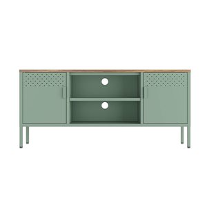 Meuble télé moderne Landen 47 po Manhatan Comfort avec 6 tablettes fixes, vert