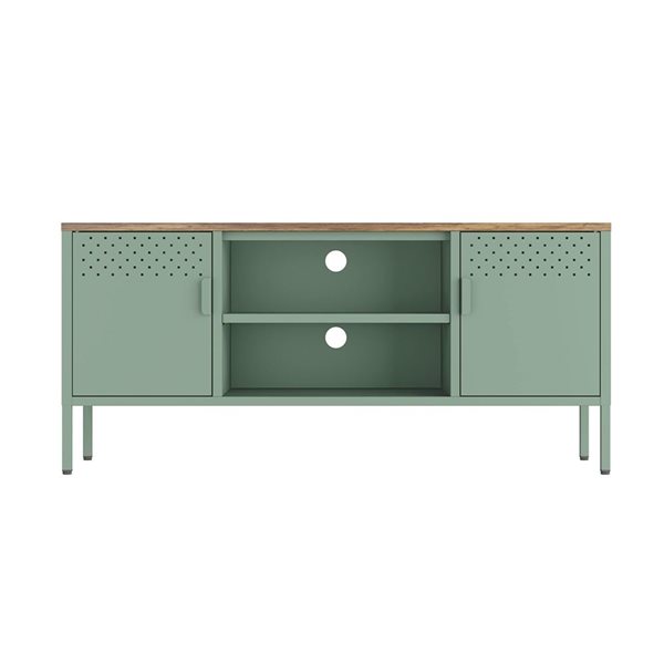 Manhattan Comfort Landen 47-in Modern TV Stand w/ 6 Fixed Shelves - Green