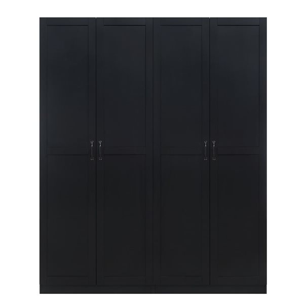 Set of 2 Manhattan Comfort Cornelia Modern Storage Closet w/ 7 Adjustable Shelves - Black