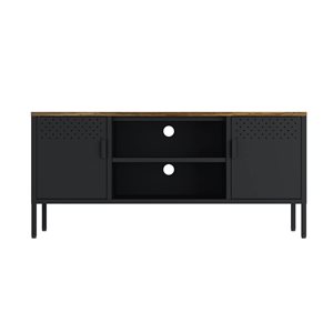 Meuble télé moderne Landen 47 po Manhattan Comfort avec 6 tablettes fixes, noir