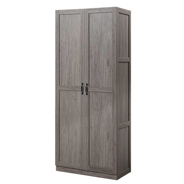 Manhattan Comfort Hopkins Modern Freestanding Storage Closet w/ 7 Shelves - Grey