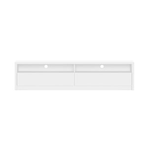Meuble télé contemporain Duncan 70 po Manhattan Comfort avec assemblage par encliquetage + tiroirs, blanc