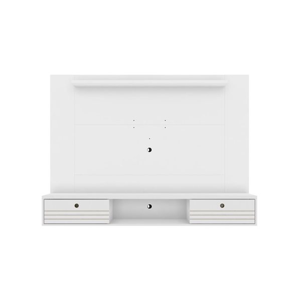 Manhattan Comfort Liberty 70.9-in Floating Wall Entertainment Unit w/ Overhead Shelf - White