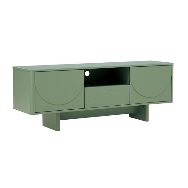 Manhattan Comfort Ella 59-in Modern TV Stand w/ Adjustable Shelves - Sage Green
