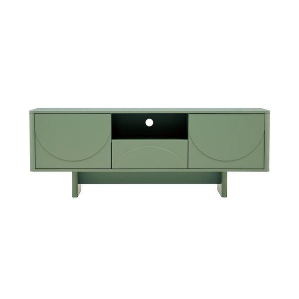 Manhattan Comfort Ella 59-in Modern TV Stand w/ Adjustable Shelves - Sage Green
