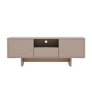 Meuble télé moderne Ella 59 po Manhattan Comfort avec tablettes réglables, moka