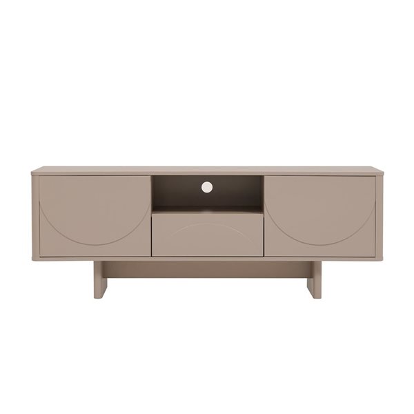 Manhattan Comfort Ella 59-in Modern TV Stand w/ Adjustable Shelves - Mocha