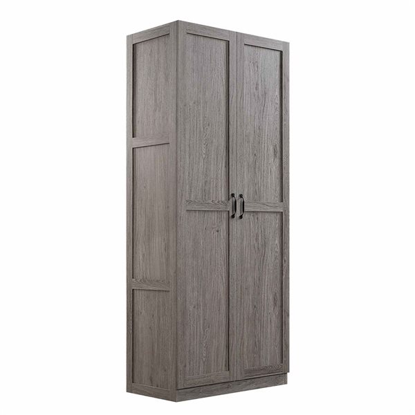 Set of 2 Manhattan Comfort Cornelia Modern Storage Closet w/ 4 Fixed and Adjustable Shelves - Grey