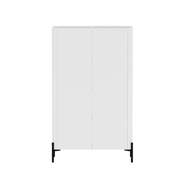 Manhattan Comfort Abbey 2-Pc Modern 66.9-in Sideboard and Cabinet Set w/ Adjustable Shelves - White