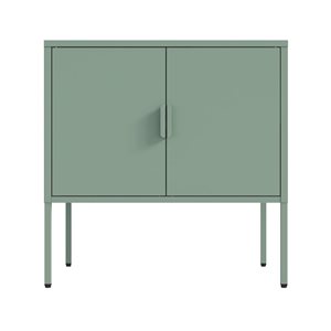 Manhattan Comfort Ava 23.6-in W Green Metal Modern Accent Cabinet w/ Adjustable Shelf