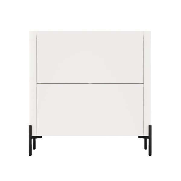 Manhattan Comfort Abbey 2-Pc Modern Accent Cabinet and 66.9-in Sideboard Set w/ Adjustable Shelves - Maple/Off-White
