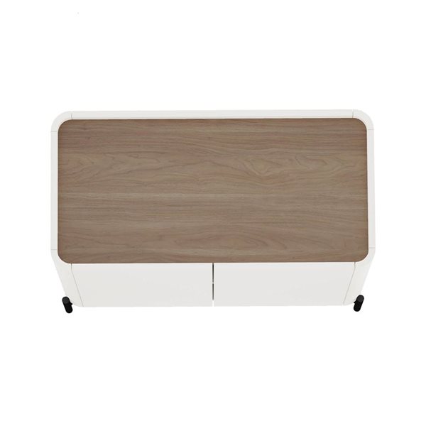 Manhattan Comfort Abbey 2-Pc Modern Accent Cabinet and 66.9-in Sideboard Set w/ Adjustable Shelves - Maple/Off-White