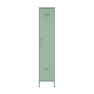 Manhattan Comfort Naomi 15 W x 72.8-in H Green Metal Modern Single Locker Storage Cabinet w/ Adjustable Shelves