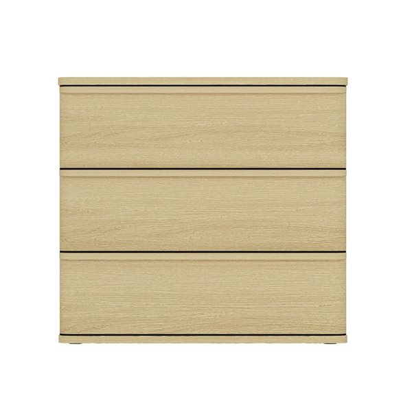 Manhattan Comfort Molly 26-in W Natural Oak Composite Modern 3-Drawer Nightstand