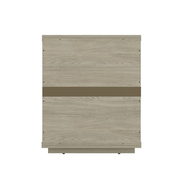 Manhattan Comfort Evelyn 20-in W Natural Composite Modern 1-Drawer Nightstand w/ Gold Handles