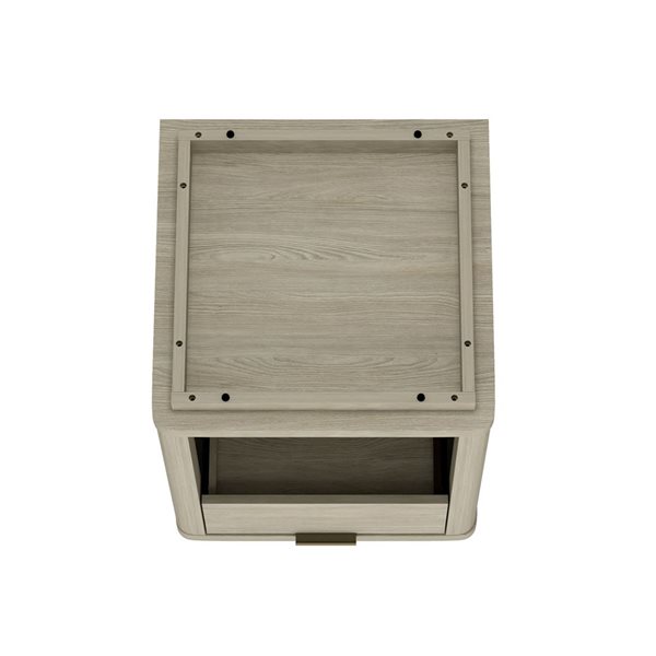 Manhattan Comfort Evelyn 20-in W Natural Composite Modern 1-Drawer Nightstand w/ Gold Handles