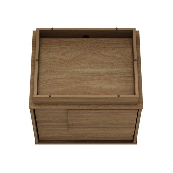 Manhattan Comfort Horizon 21.7-in W Maple Composite Modern 2-Drawer Nightstand