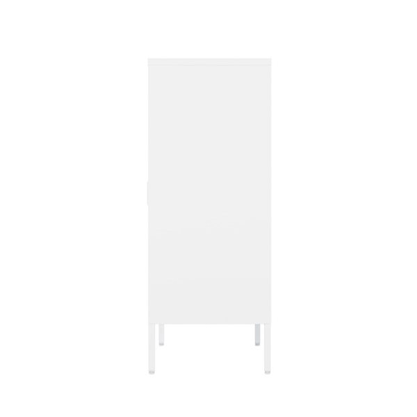 Manhattan Comfort Naomi 31.5-in W White Metal Modern Accent Cabinet with Adjustable Shelves