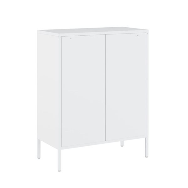 Manhattan Comfort Naomi 31.5-in W White Metal Modern Accent Cabinet with Adjustable Shelves