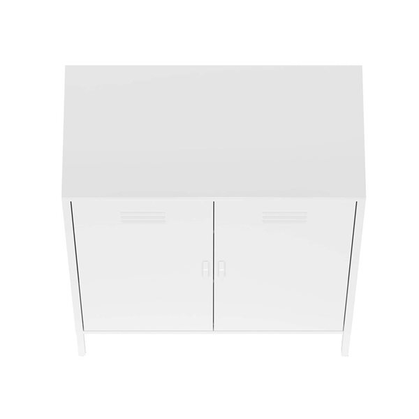Manhattan Comfort Naomi 31.5-in W White Metal Modern Accent Cabinet with Adjustable Shelves