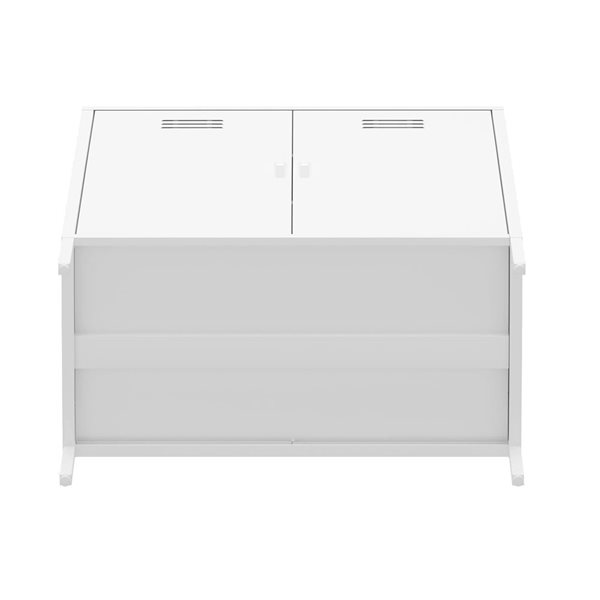 Manhattan Comfort Naomi 31.5-in W White Metal Modern Accent Cabinet with Adjustable Shelves