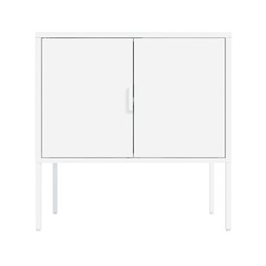 Manhattan Comfort Ava 23.6-in W White Metal Modern Accent Cabinet w/ Adjustable Shelf